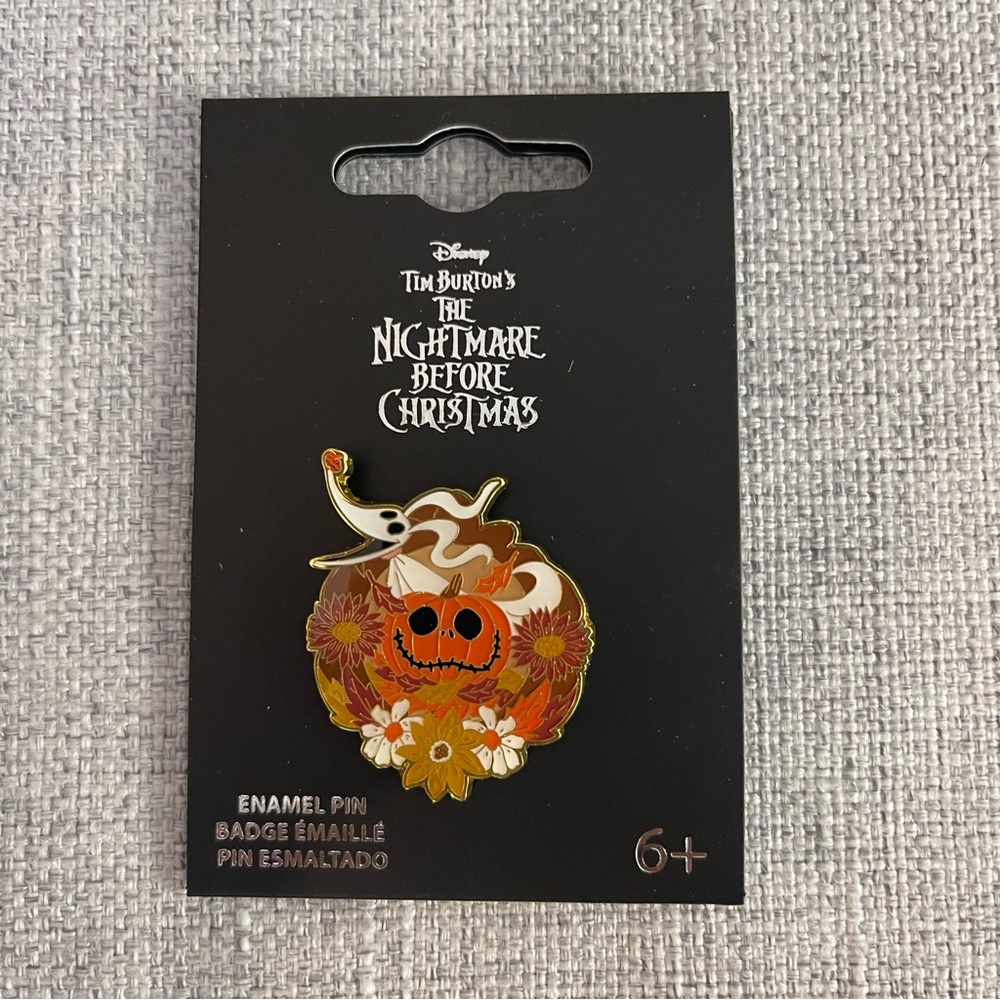 Loungefly Disney The Nightmare Before Christmas Zero Autumn Floral Enamel Pin
